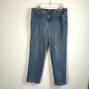 GLORIA VANDERBILT WOMEN'S AMANDA JEANS SIZE 18W DISTRESSED DENIM